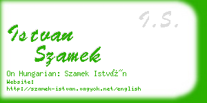 istvan szamek business card